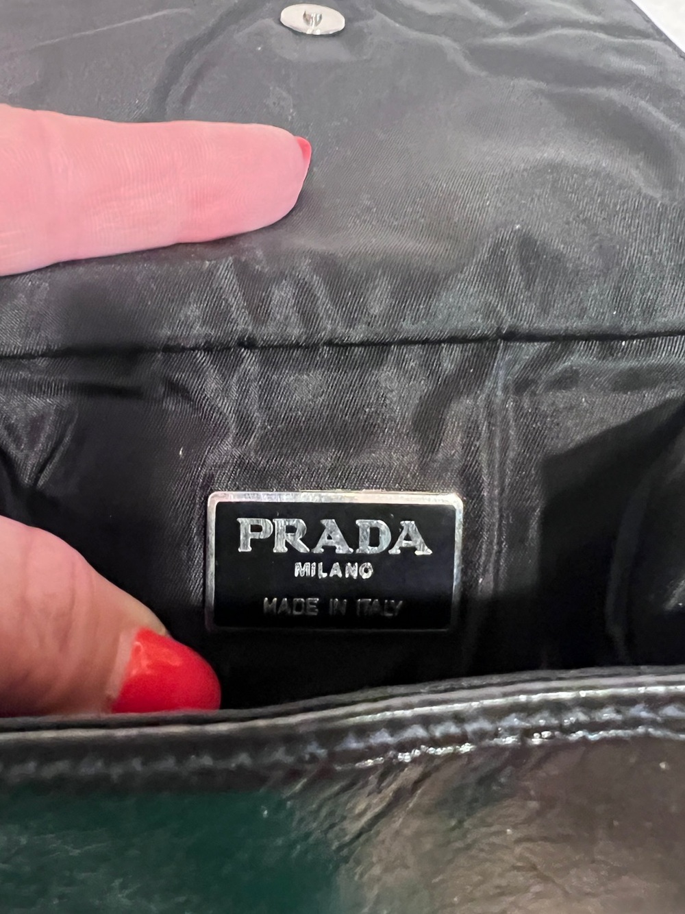 PRADA⭐️RARE VINTAGE Black Leather Chain-Strap Shoulder Bag! - Picture 14 of 14